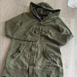 Burton Olive Green Hooded Cardigan